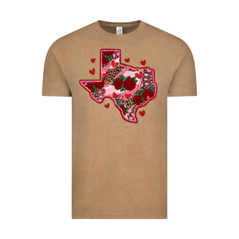 Valentine' S Day Texas Map With Roses Vintage Tee by RanaPortraitStore | Teevron