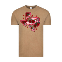 Vintage Coffee valentine' s day texas map with roses Vintage Tee - RanaPortraitStore