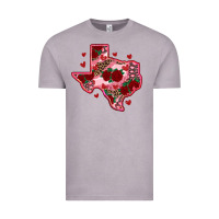 Vintage Zinc valentine' s day texas map with roses Vintage Tee - RanaPortraitStore