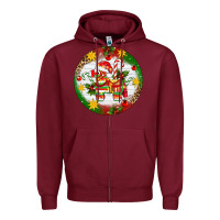 Burgundy Christmas Pinata Ornament Zipper Hoodie - Artiststas