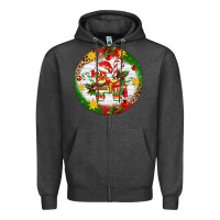 Charcoal Heather Christmas Pinata Ornament Zipper Hoodie - Artiststas
