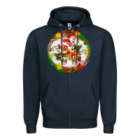 Navy Christmas Pinata Ornament Zipper Hoodie - Artiststas