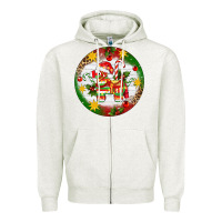 Oatmeal Heather Christmas Pinata Ornament Zipper Hoodie - Artiststas
