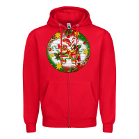 Red Christmas Pinata Ornament Zipper Hoodie - Artiststas