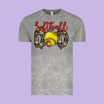Softball Dad Vintage Tee Designed By Zillion Design Studio
