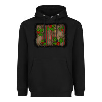 Black christmas plaid leopard mistletoe background Heavyweight Hoodie - BarkalooDesign