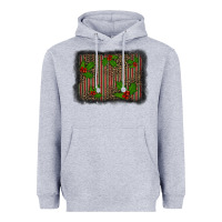 Heather Grey christmas plaid leopard mistletoe background Heavyweight Hoodie - BarkalooDesign
