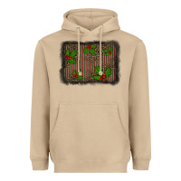 Mushroom christmas plaid leopard mistletoe background Heavyweight Hoodie - BarkalooDesign