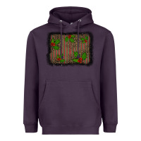 Plum christmas plaid leopard mistletoe background Heavyweight Hoodie - BarkalooDesign