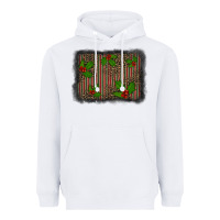 White christmas plaid leopard mistletoe background Heavyweight Hoodie - BarkalooDesign