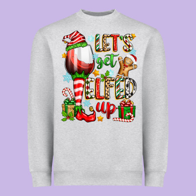 Let's Get Elfed Up Heavyweight Sweatshirt Designed By Zillion Design Studio