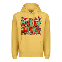 Antique Gold holly jolly christmas Premium Hoodie - MaliasSmallBusiness