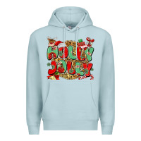 Blue Mist holly jolly christmas Premium Hoodie - MaliasSmallBusiness