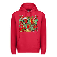 Cardinal holly jolly christmas Premium Hoodie - MaliasSmallBusiness