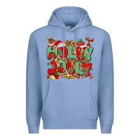 Colony Blue holly jolly christmas Premium Hoodie - MaliasSmallBusiness