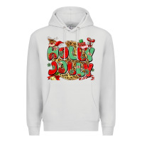 Dove Grey holly jolly christmas Premium Hoodie - MaliasSmallBusiness