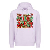 Lilac holly jolly christmas Premium Hoodie - MaliasSmallBusiness