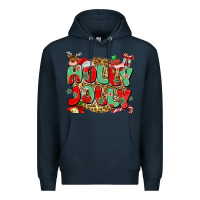 Navy holly jolly christmas Premium Hoodie - MaliasSmallBusiness