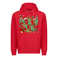 Red holly jolly christmas Premium Hoodie - MaliasSmallBusiness