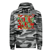 Slate Camo holly jolly christmas Premium Hoodie - MaliasSmallBusiness
