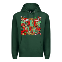 Sports Green holly jolly christmas Premium Hoodie - MaliasSmallBusiness