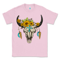 Bubblegum Pink bull skull western Classic Tee - BarkalooDesign
