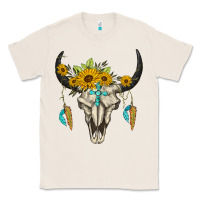 Natural bull skull western Classic Tee - BarkalooDesign