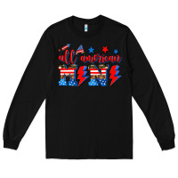 Black all american mimi Long Sleeve Tee - AdoDesignShop