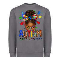 Storm autism awareness afro messy bun Heavyweight Sweatshirt - texasbilliewilder