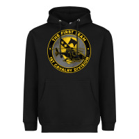 Black the first team 1st cavalry division Heavyweight Hoodie - Jasminsmagicworld