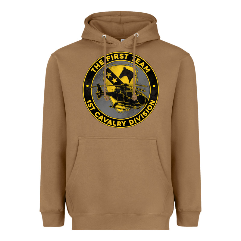 The First Team 1st Cavalry Division Heavyweight Hoodie by Jasminsmagicworld | Teevron
