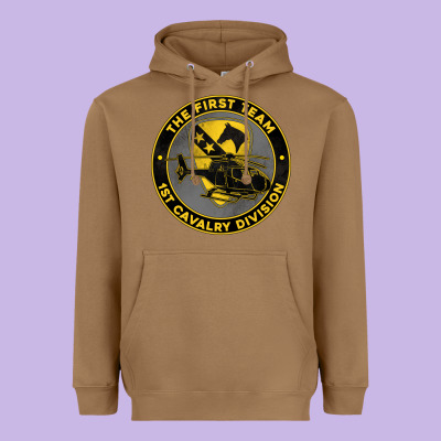 The First Team 1st Cavalry Division Heavyweight Hoodie Designed By Jasminsmagicworld