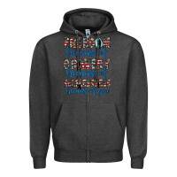 Charcoal Heather freedom because of bravery because of selflessness because of you Zipper Hoodie - JahusDesignShop