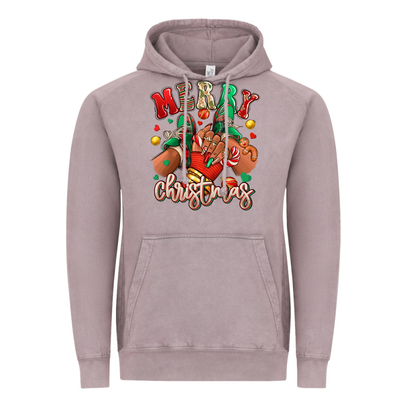 Merry Christmas Black Girl Sneakers Vintage Hoodie by RanaPortraitStore | Teevron