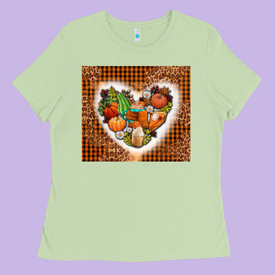Western Fall Heart Ladies Tee Designed By Adodesignshop