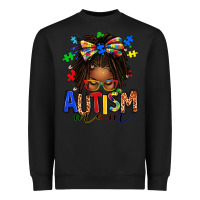 Black autism mom afro locs messy bun Heavyweight Sweatshirt - texasbilliewilder