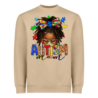 Mushroom autism mom afro locs messy bun Heavyweight Sweatshirt - texasbilliewilder