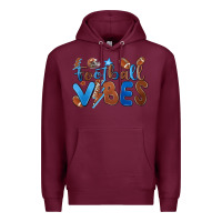 Burgundy football vibes Premium Hoodie - MaliasSmallBusiness