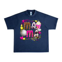 Navy mama volleyball with popcorn Urban Heavy Tee - texasbilliewilder