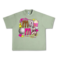 Oil Green mama volleyball with popcorn Urban Heavy Tee - texasbilliewilder