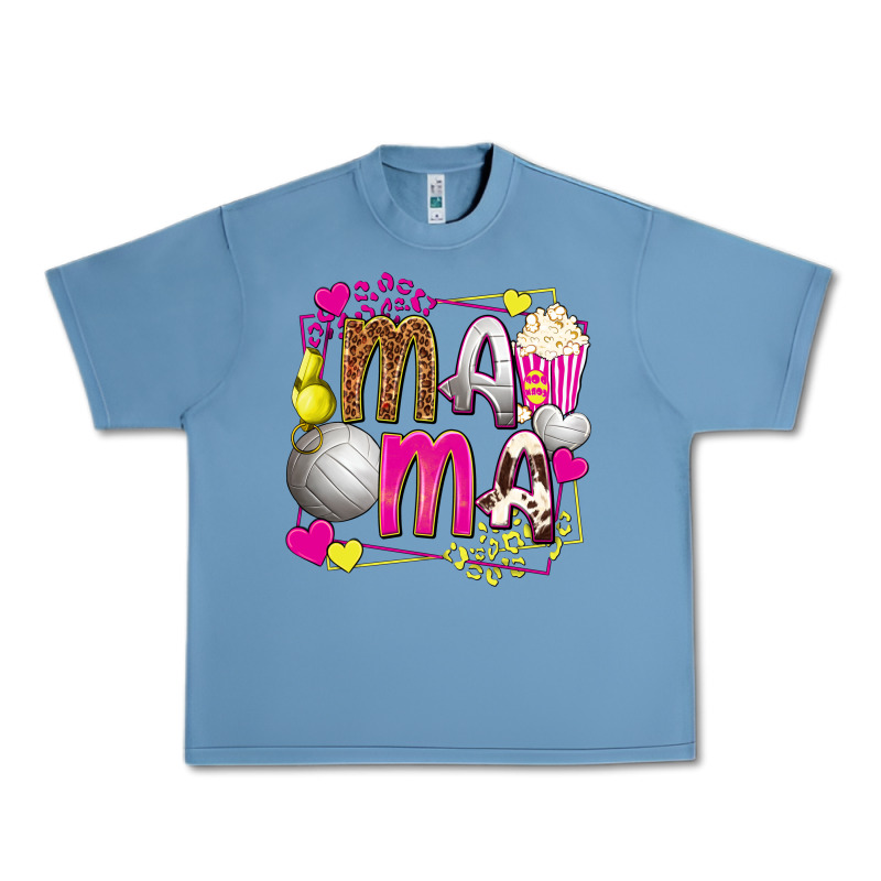 Mama Volleyball With Popcorn Urban Heavy Tee by texasbilliewilder | Teevron
