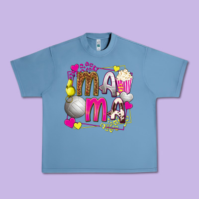 Mama Volleyball With Popcorn Urban Heavy Tee Designed By Texasbilliewilder