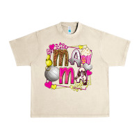 Sandshell mama volleyball with popcorn Urban Heavy Tee - texasbilliewilder