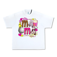 White mama volleyball with popcorn Urban Heavy Tee - texasbilliewilder