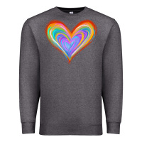 Charcoal Heather Watercolor Pride Heart Premium Sweatshirt - Jasminsmagicworld