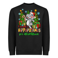 Black i want a hippopotamus for christmas Heavyweight Sweatshirt - Zillion Design Studio