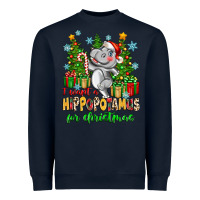 Navy i want a hippopotamus for christmas Heavyweight Sweatshirt - Zillion Design Studio