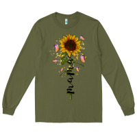 Army Green mama sunflower Long Sleeve Tee - RacoonDesign