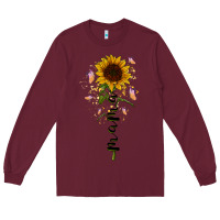 Burgundy mama sunflower Long Sleeve Tee - RacoonDesign