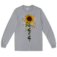 Heather Grey mama sunflower Long Sleeve Tee - RacoonDesign